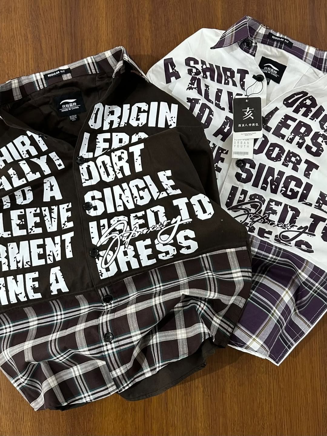 Grunge Typography Meets Classic Plaid Exclusively at Royal Fashion